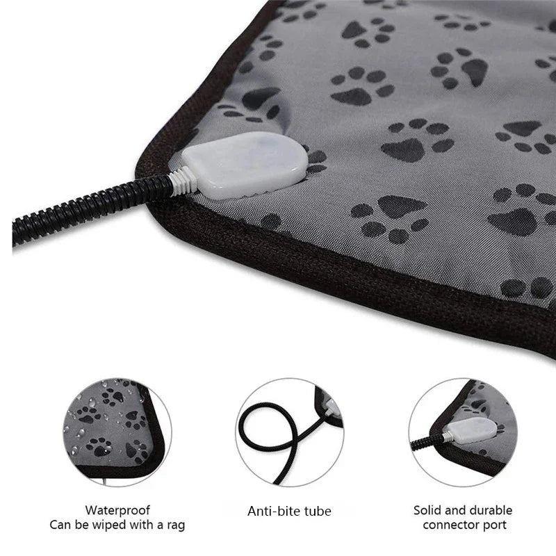 Pet Heated Mat Temperature Adjustable Dog Heating Pad Waterproof Electric Heating Pad 3,9 Gears Timer Sleeping Supplies.