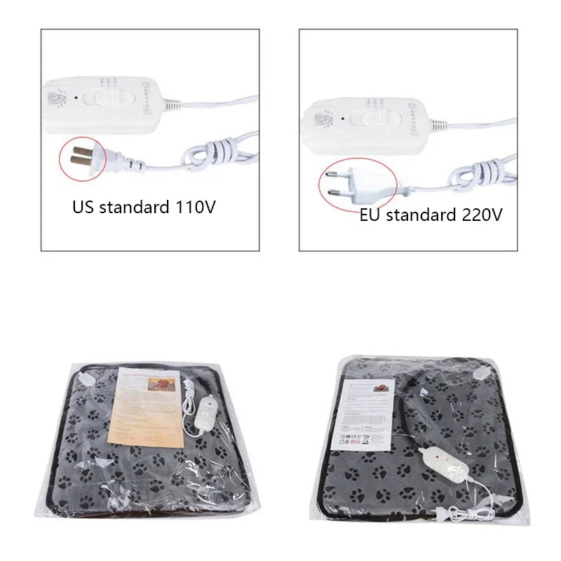 Pet Heated Mat Temperature Adjustable Dog Heating Pad Waterproof Electric Heating Pad 3,9 Gears Timer Sleeping Supplies.