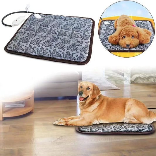 Pet Heated Mat Temperature Adjustable Dog Heating Pad Waterproof Electric Heating Pad 3,9 Gears Timer Sleeping Supplies.