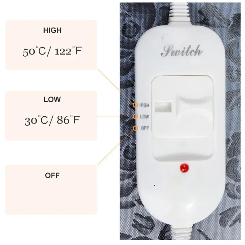 Pet Heated Mat Temperature Adjustable Dog Heating Pad Waterproof Electric Heating Pad 3,9 Gears Timer Sleeping Supplies.