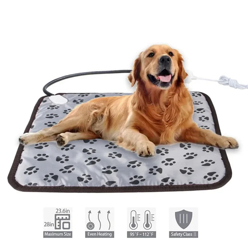 Pet Heated Mat Temperature Adjustable Dog Heating Pad Waterproof Electric Heating Pad 3,9 Gears Timer Sleeping Supplies.